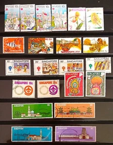 SINGAPUR 1963-AHORA 8 JUEGOS COMPLETOS SELLOS CONMEMORATIVOS FINOS USADOS SGC21 - Imagen 1 de 2