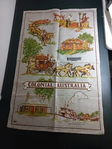 Vintage Tea Towel Colonial Australia - Timbertown Wauchope - Foto 1 di 5