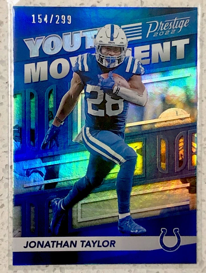 2022 Panini Prestige Jonathan Taylor Blue Foil Parallel SP /299 Colts - Image 1 of 2