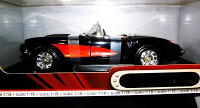 Road Signature Deluxe Edition 1957 Chevy Corvette 1:18 Scale Diecast Black/Red - Image 1 of 4