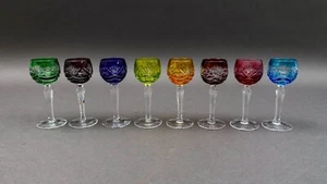 Nachtmann Dekor 124 Cut To Clear Crystal 4 1/2" Cordial Glasses Set Of 8 - Picture 1 of 4