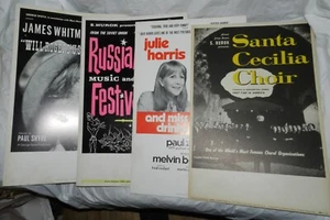 Lot of 4 Vintage Theater Window Card Posters - Santa Cecilia Choir, Russian Fest - Picture 1 of 9