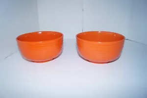2 ~ Royal Norfolk Kürbis orange Steinzeug gerippte Suppe/Müsli/Salat Schalen 6 Zoll x 3 Zoll - Bild 1 von 4