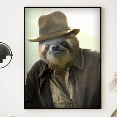Indiana Sloth - Póster Lienzo Obra de Arte Foto 1 de 4