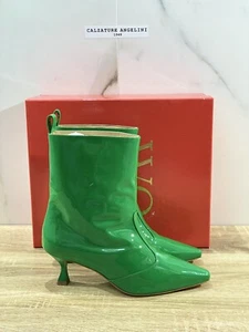 WO Milano tronchetto donna vernice verde casual boot luxury 39 - Foto 1 di 6