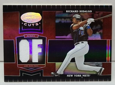 RICHARD HIDALGO 2004 Leaf Certified Cuts Marble Red Materials GU /100 ~ NY METS - Image 1 of 2