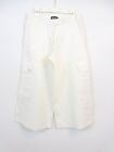 Danish Designer CRETON Women's Casual White Linen Crop Trousers Pants sz M BG18