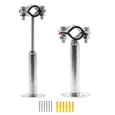 PEROMI 2 Pack Pipe Supports304 Stainless Steel Wall Mount Ceiling Mount Pipe Bracket Cl