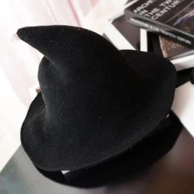Modern Witch Hat Made From High Quality Sheep Wool Halloween Party Witch Hat US - Image 1 of 4
