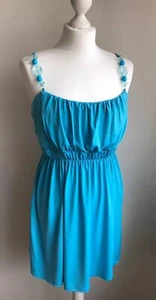 Marianne ladies blue spaghetti straps stretchy top size L - Picture 1 of 8