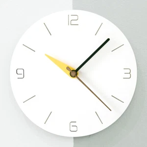 Modern Minimalist White & Spring Yellow Silent Wall Clock - Picture 1 of 5