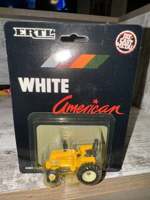 White American 60 Row Crop Tractor 2 Wheel Drive  Rops 1/64 Scale Yellow - Image 1 of 4