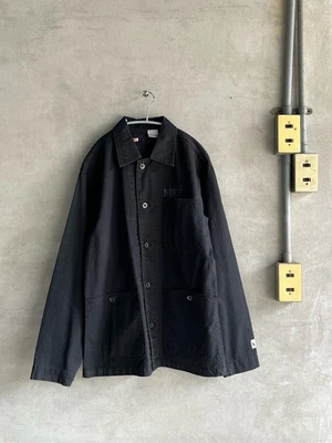 00s 2000s NIKE Herringbone Coverall Jacket Black Work Greater Tag OLD Early Amer - Image 1 of 4