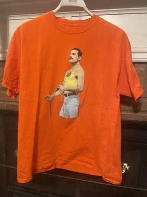Camiseta gráfica Queen Freddie Mercury para hombre talla XL naranja estampado en ambos lados Foto 1 de 4