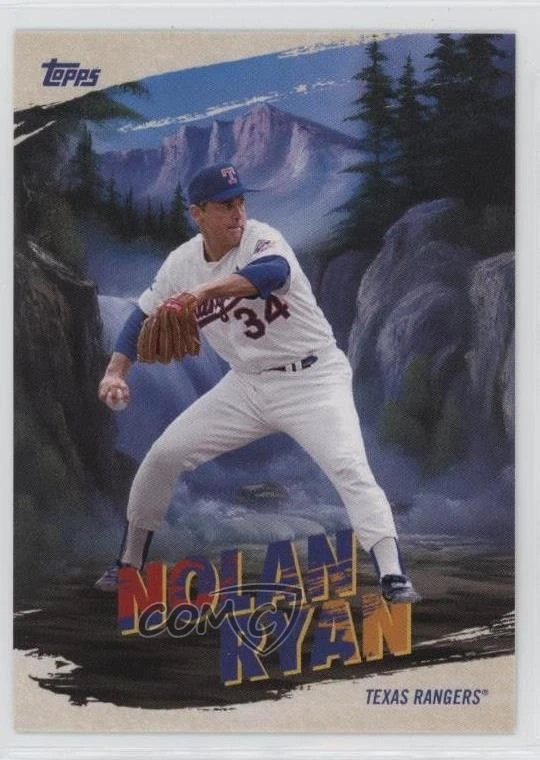 2023 Topps X Bob Ross The Joy of Baseball Painting Corners Nolan Ryan #PC-1 HOF - Image 1 of 2
