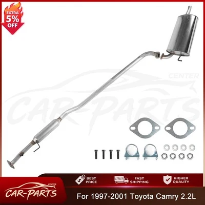 Resonator Pipe Muffler Exhaust kit for Toyota Camry 2.2L 1997 - 2001 w/ Gaskets - Image 1 of 4