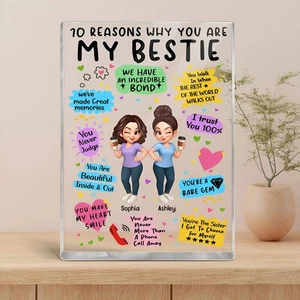 Placa de bloque acrílico personalizada 10 Reasons Why You Are My Besties - Imagen 1 de 5