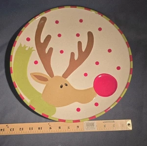 Christmas Reindeer Rudolph 13" Holiday Platter Plate Better Homes Gardens - Picture 1 of 5