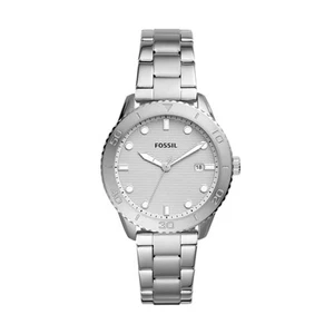 Reloj Fossil para mujer con fecha de tres manecillas de acero inoxidable nuevo con etiquetas - Imagen 1 de 1