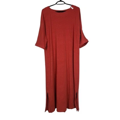 Soft Surroundings Womens Orange Midi Dress Sz XL Oversized Lagenlook Beachy - Image 1 of 4