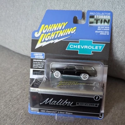 Chevy Chevelle Wagon 1965 White Lightning negro Johnny Lightning lata escala 1:64 Foto 1 de 4