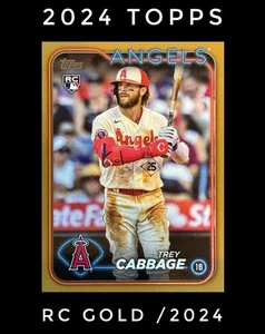 Trey Cabbage 2024 Topps Series 1 321 Gold /2024 RC Los Angeles Angels - Picture 1 of 6