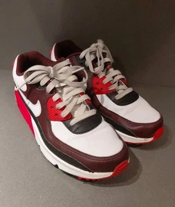 Kids Nike Air Max 90 Black University Red White Boys 5y - Picture 1 of 13