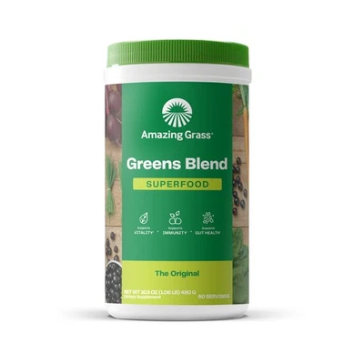 Superalimento en polvo Greens Blend Super Greens con espirulina, chlorella, remolacha ro... Foto 1 de 4