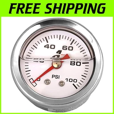 Liquid-Filled Fuel Pressure Gauge 1.5 Inch, 0-100 PSI for Performance Vehicles - Image 1 of 4
