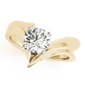 1.00 Ct Round Cut Lab Created Diamond Anniversary Ring 14k Yellow Gold Size 6 - Picture 1 of 7