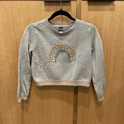 Чай девочек серый радужный пуловер свитер XL молодежи 12/14 - Изображение 1 из 4