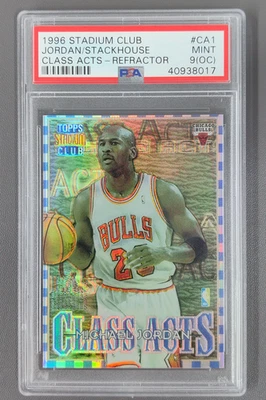1996 Topps Stadium Club Michael Jordan Stackhouse Class Acts Refractor PSA 9 - Image 1 of 2
