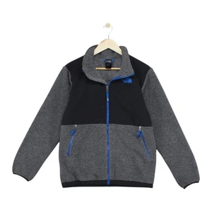 North Face Denali Fleece Jacket Boys Size XL Grey Full Zip Panelled - Picture 1 of 15