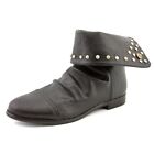 XOXO RHODES Black Faux Leather Fold Over Boot Bootie Studded Womens Size 6.5 M B