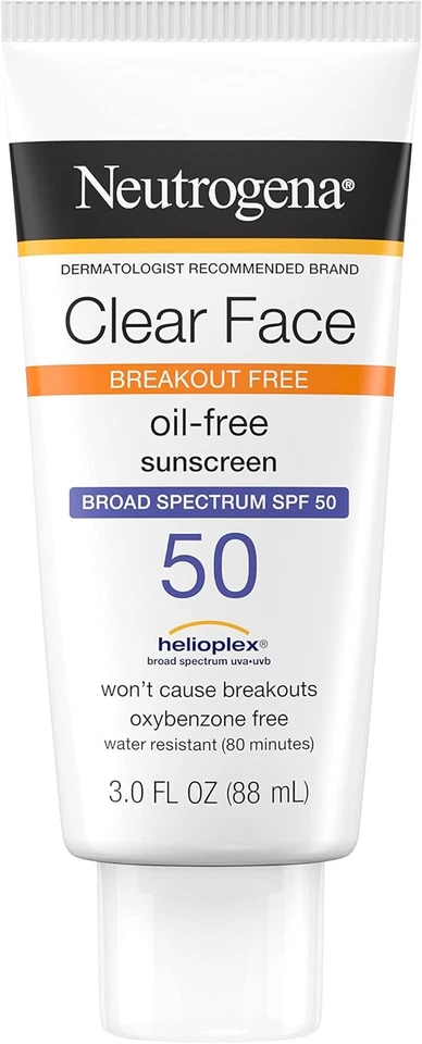 Neutrogena Clear Face Líquido Sin Aceite Protector Solar Amplio Espectro FPS 50 3oz Foto 1 de 2
