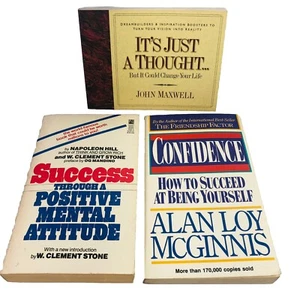 3 Lot Motivational Self Help Success Through Positive Mental Attitude Confidence - Picture 1 of 18
