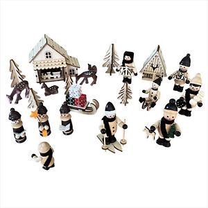 22 teiliges Set Figuren aus Holz - Weihnachtsdeko für Schwibbogen - Weihnachten