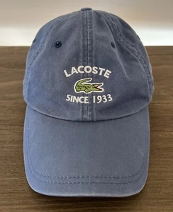 Lacoste 1933 Weathered Blue Adjustable Twill Cotton Baseball Hat one size - Picture 1 of 5