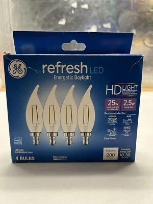 GE 45567 LED Chandelier Light Bulbs, Candle Shape, Clear Daylight, 200 Lumens, - Image 1 of 4