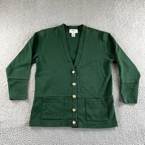 Cárdigan suéter vintage Talbots para mujer Petites P verde retro botones dorados - Imagen 1 de 13