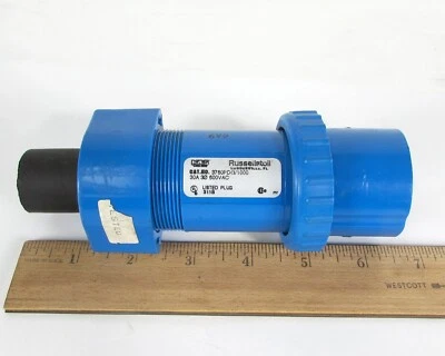 Enchufe conector Russellstoll 3760PDG / 1000 FS/DF 3 polos 4 cables 30A 600V 60Hz Foto 1 de 4