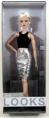 Barbie Signature Looks Model #8 Blonde Pixie Cut Black and Silver Outfit HCB78 - Image 1 of 3