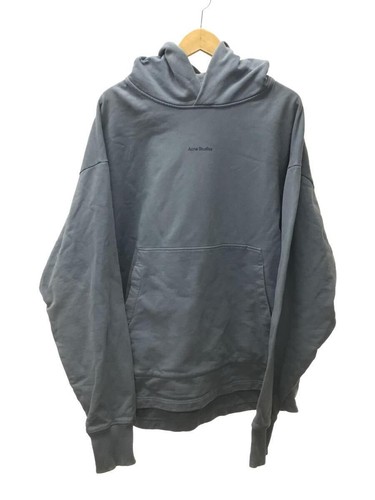 Felpa con cappuccio Acne Studios stampa logo pullover L cotone blu FN MNSWEA000261 usata