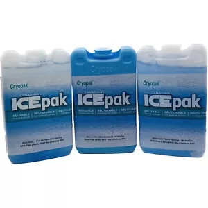 Cryopak IcePak Reusable Ice Pack - Freeze and Use - Lunch Size 3" X 5" 3 pack - Picture 1 of 6