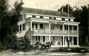 ALTES WADE HAUS, GRÜNER BUSCH WISCONSIN, RPPC KUNSTWERK, VINTAGE POSTKARTE - Bild 1 von 2