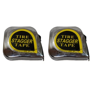 (2 Pack) 10' Racing Tire Stagger Tape Measure Magnetic Back Chrome Plated Race - Bild 1 von 4