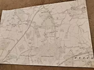 Original OS Map Sheet Fetcham Stoke D'Abernon Great Bookham Common Downside LSWR - Picture 1 of 1