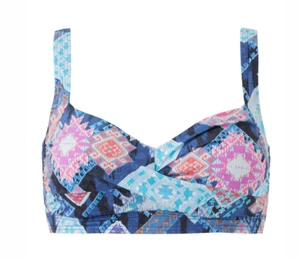 Sunseeker Indian Vibes Twist vorne weiche Tasse Bikini-Oberteil Größe UK 20 D BRANDNEU MIT ETIKETT - Bild 1 von 2