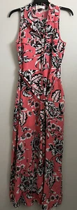 Yumi Kim Womens Size Small Maxi Dress Melon Color Floral Silk Sleeveless  - Picture 1 of 6