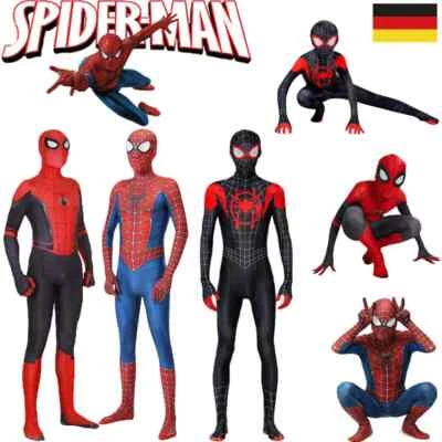 Spiderman Kostüm Kinder Marvel Spider-man Overall Jumpsuit Spielanzug Cosplay DE - Bild 1 von 4